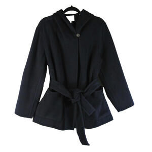 NEW, Vince Hood Cashmere Wool Belt Coat in Navy Size M #W156
